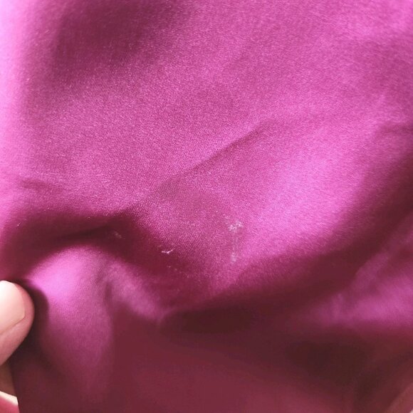 Vince Camuto Flutter Dress Women’s Size 4 Fuschia Pink Satin Assymetrical Sleeve - Picture 3 of 11